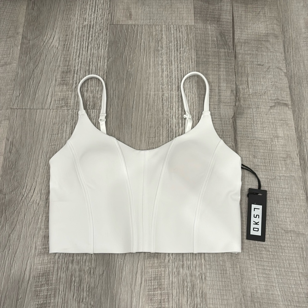 LSKD White Streamline Bra Size Small